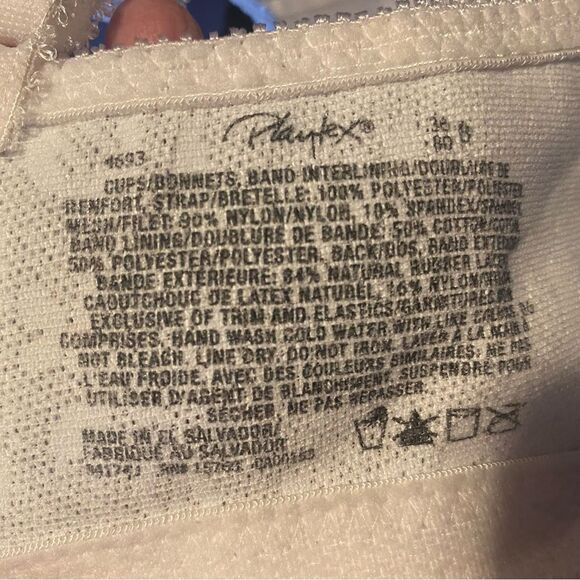 PLAYTEX, Women’s Bra, White, Size 36B, No Wire, - Picture 11 of 11